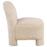 Lacombe Faux Fur Accent Chair Latte view 8