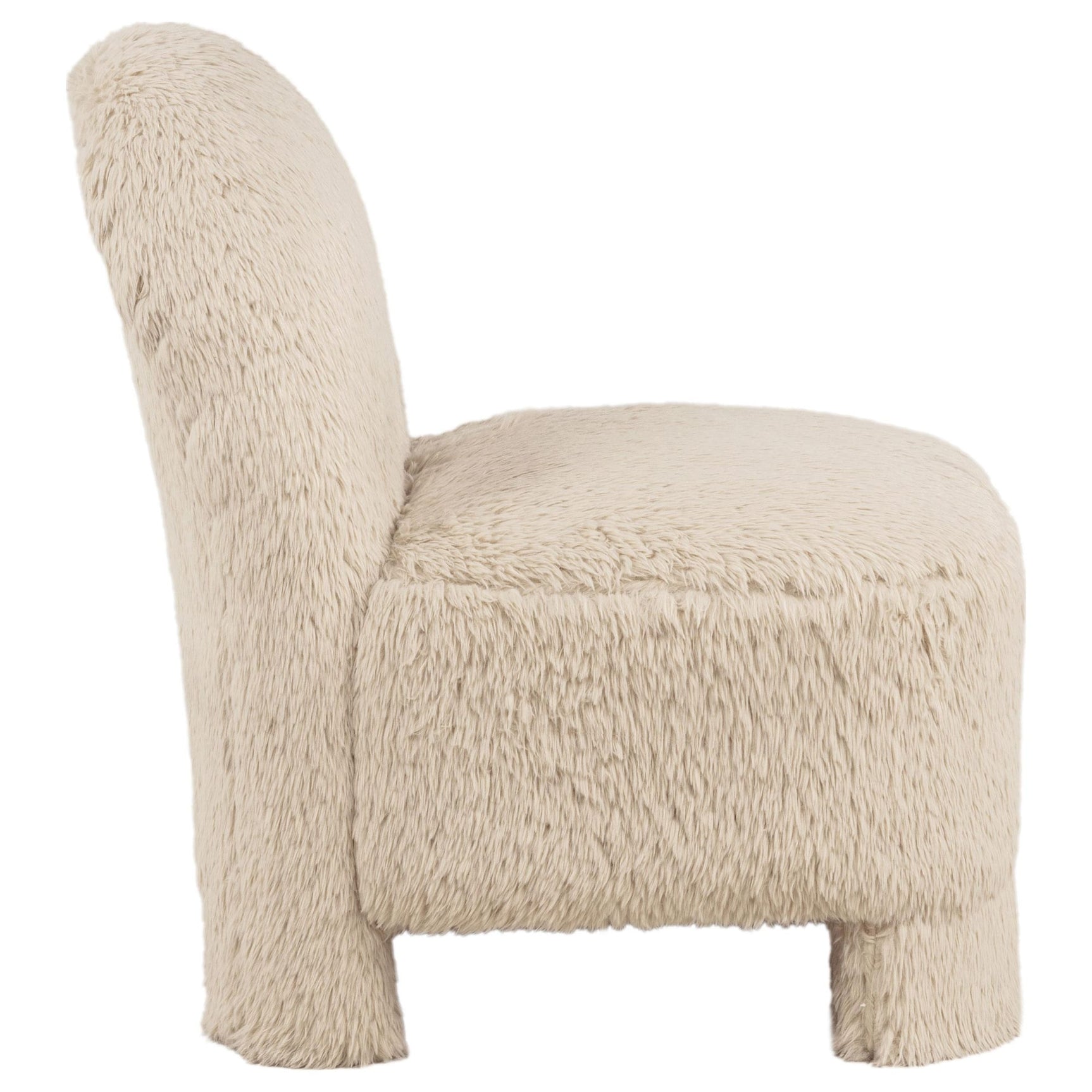 Lacombe Faux Fur Accent Chair Latte view 8