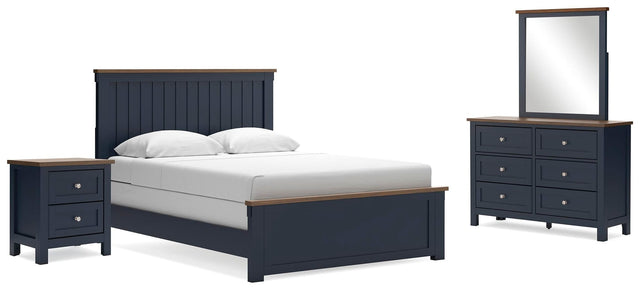 Landocken Brown/Blue Panel Bedroom Set from Decor Furniture