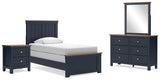 Landocken Brown/Blue Panel Bedroom Set view 3