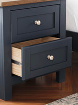 Landocken Brown/Blue Panel Bedroom Set detail view