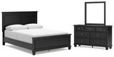 Lanolee Black Panel Bedroom Set Queen 3: Bed, Dresser, Mirror from Decor Furniture