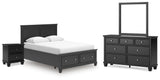 Lanolee Black Panel Storage Bedroom Set from Decor Furniture