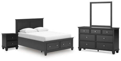 Lanolee Black Panel Storage Bedroom Set from Decor Furniture