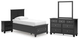 Lanolee Black Panel Storage Bedroom Set view 3