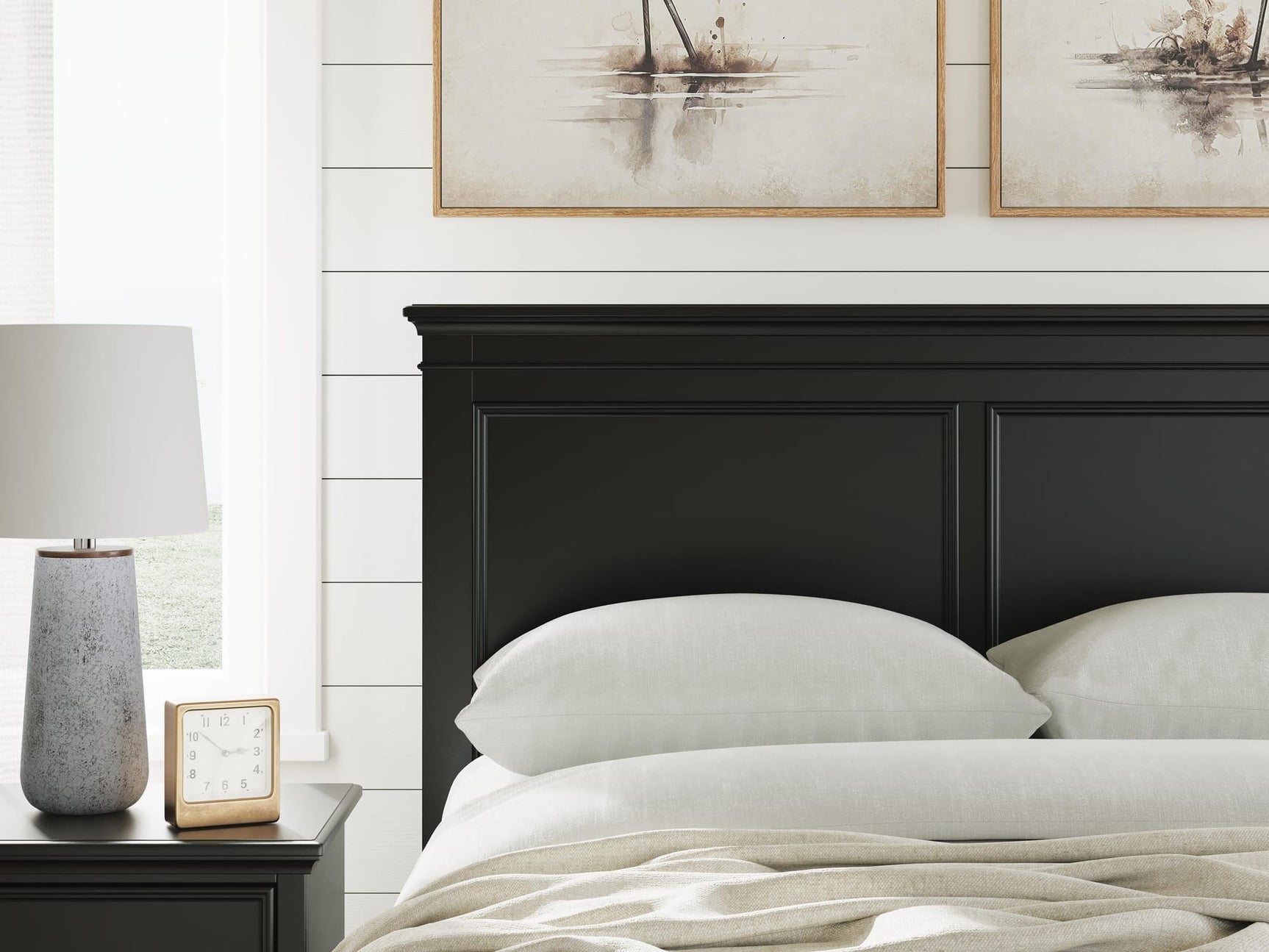 Lanolee Black Panel Storage Bedroom Set Full 3: Bed, Dresser, Mirror from Decor Furniture