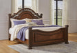 Lavinton Brown Poster Bedroom Set Queen 3: Bed, Dresser, Mirror from Decor Furniture