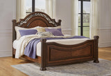 Lavinton Brown Poster Bedroom Set Queen 3: Bed, Dresser, Mirror from Decor Furniture