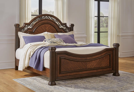 Lavinton Brown Poster Bedroom Set Queen 3: Bed, Dresser, Mirror from Decor Furniture