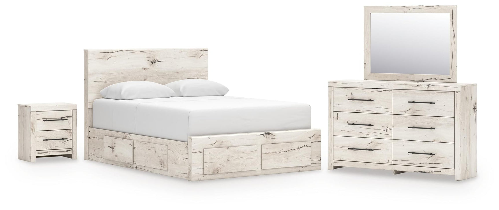 Lawroy Light Natural Panel Storage Bedroom Set 4 from Decor Furniture