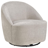 Leon Chenille Upholstered Swivel Accent Chair Beige from Decor Furniture