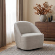 Leon Chenille Upholstered Swivel Accent Chair Beige view 2