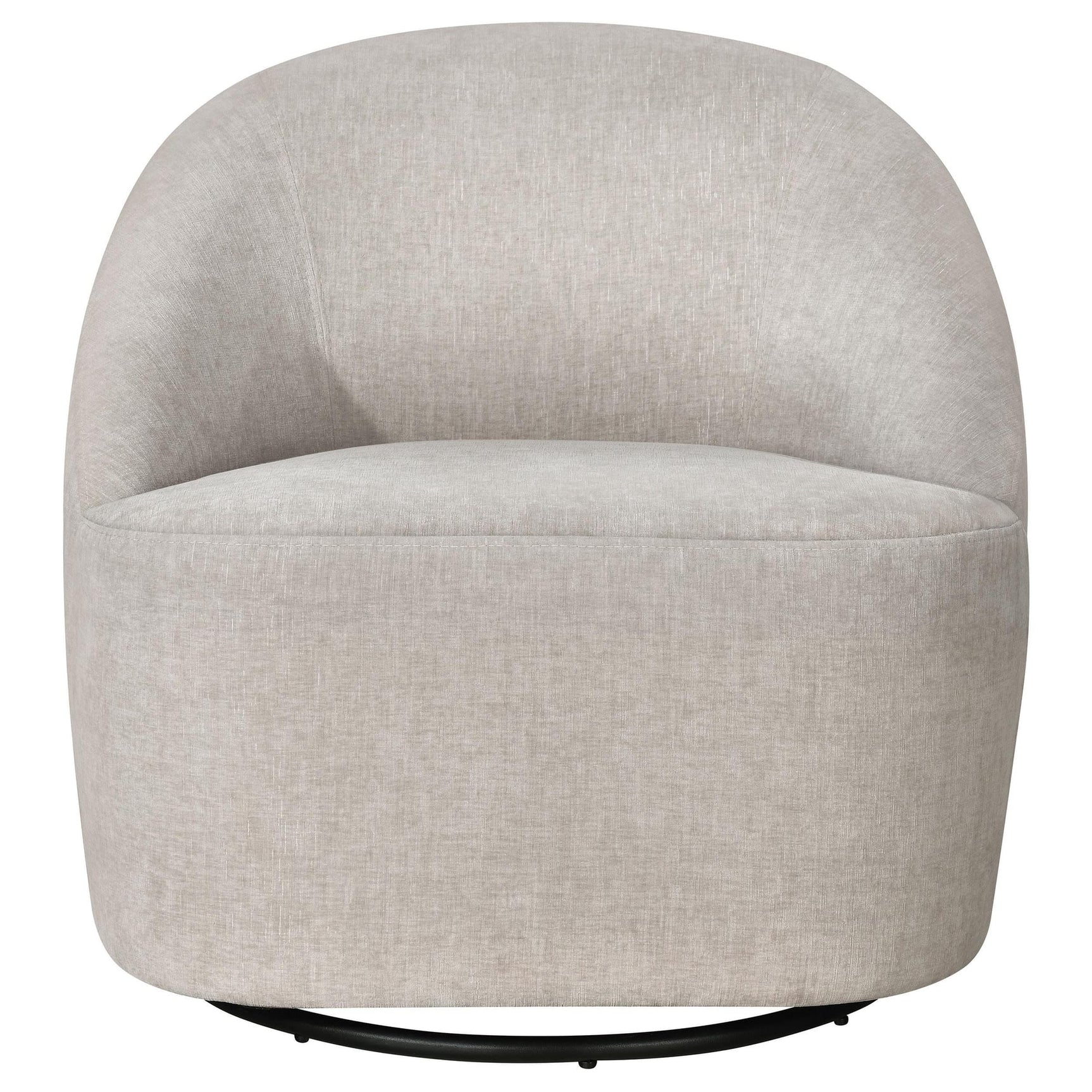 Leon Chenille Upholstered Swivel Accent Chair Beige view 3