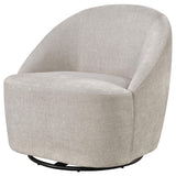 Leon Chenille Upholstered Swivel Accent Chair Beige view 4