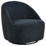 Leon Chenille Upholstered Swivel Accent Chair Black from Decor Furniture