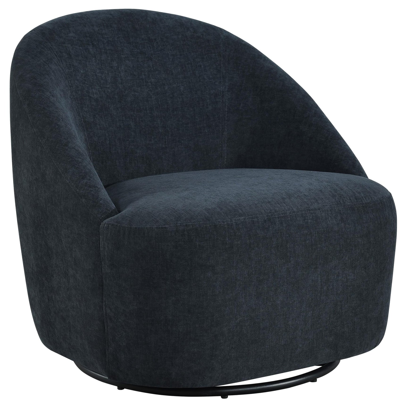 Leon Chenille Upholstered Swivel Accent Chair Black from Decor Furniture