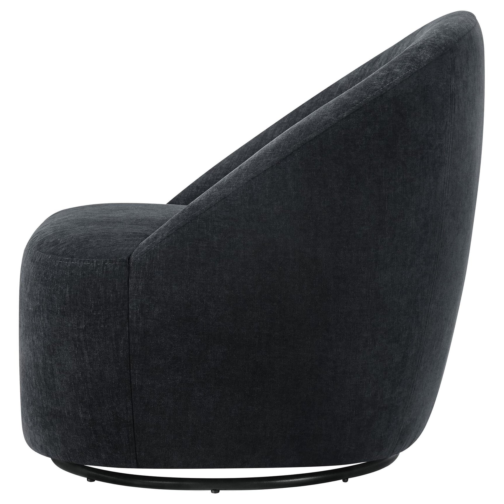 Leon Chenille Upholstered Swivel Accent Chair Black view 5
