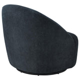 Leon Chenille Upholstered Swivel Accent Chair Black view 8