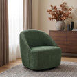 Leon Chenille Upholstered Swivel Accent Chair Green view 2