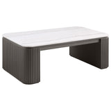 Lior 2-Piece Rectangular Marble Top Coffee and End Table Set Charcoal view 6