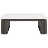 Lior 2-Piece Rectangular Marble Top Coffee and End Table Set Charcoal view 7