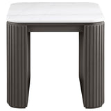 Lior 2-Piece Square Marble Top Coffee and End Table Set Charcoal view 3