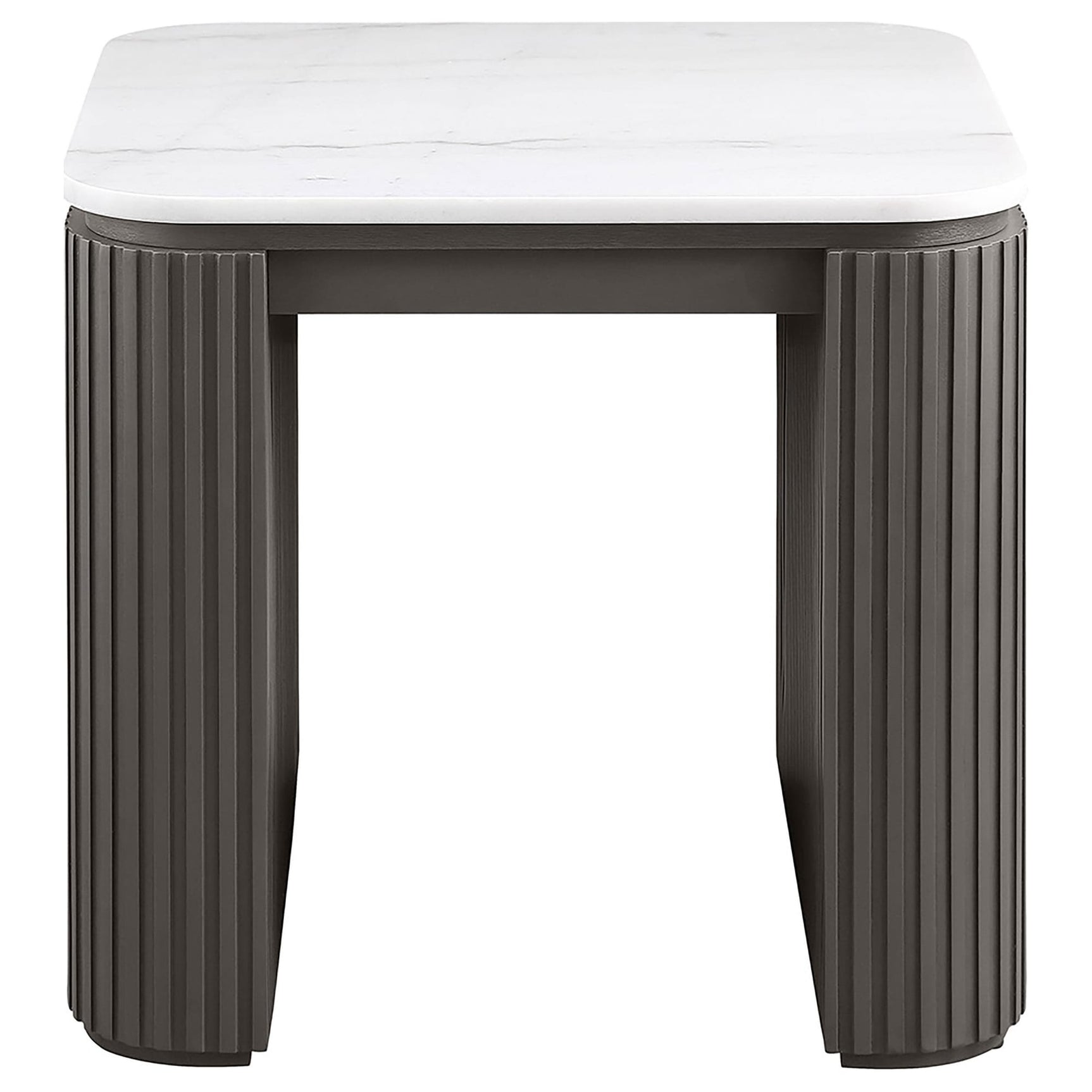 Lior 2-Piece Square Marble Top Coffee and End Table Set Charcoal view 3