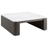 Lior 2-Piece Square Marble Top Coffee and End Table Set Charcoal view 6