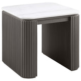 Lior 3-Piece Rectangular Marble Top Coffee and End Table Set Charcoal view 2
