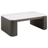 Lior 3-Piece Rectangular Marble Top Coffee and End Table Set Charcoal view 6