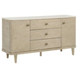Lucaire 2-door 3-drawer Cultured Marble Top Sideboard Sandstone from Decor Furniture