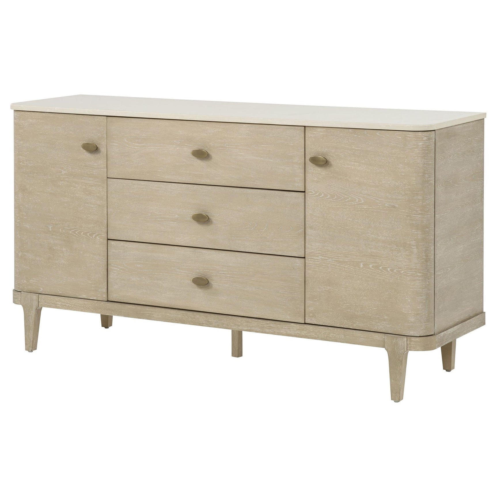 Lucaire 2-door 3-drawer Cultured Marble Top Sideboard Sandstone view 4