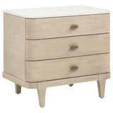 Lucaire 3-drawer Nightstand Bedside Table Sandstone from Decor Furniture