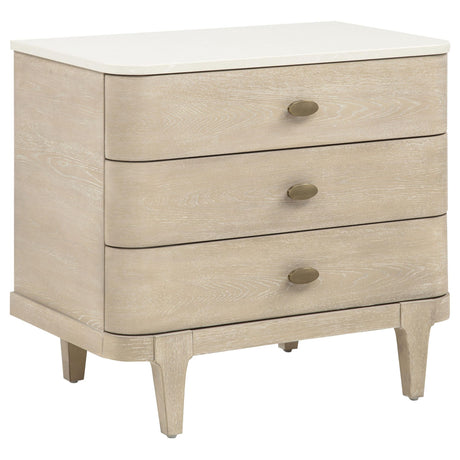 Lucaire 3-drawer Nightstand Bedside Table Sandstone from Decor Furniture