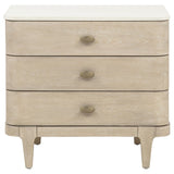 Lucaire 3-drawer Nightstand Bedside Table Sandstone view 2