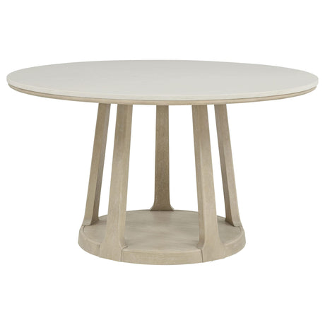 Lucaire 54-inch Round Cultured Marble Dining Table Sandstone from Decor Furniture
