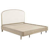 Lucaire Eastern King Upholstered Panel Bed Sandstone from Decor Furniture