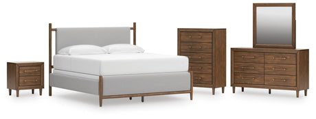 Lyncott Brown Upholstered Bedroom Set view 6