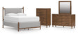 Lyncott Brown Upholstered Panel Bedroom Set view 5