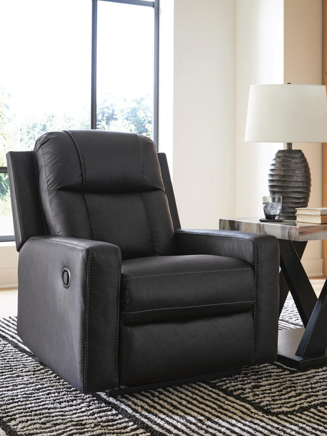 Mackmenville Carbon Faux Leather Recliner view 6