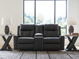 Mackmenville Carbon Faux Leather Reclining Loveseat with Console view 7