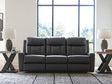 Mackmenville Carbon Faux Leather Reclining Sofa view 6