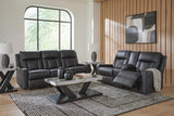 Mackmenville Carbon Reclining Sofa and Reclining Loveseat with Console from Decor Furniture