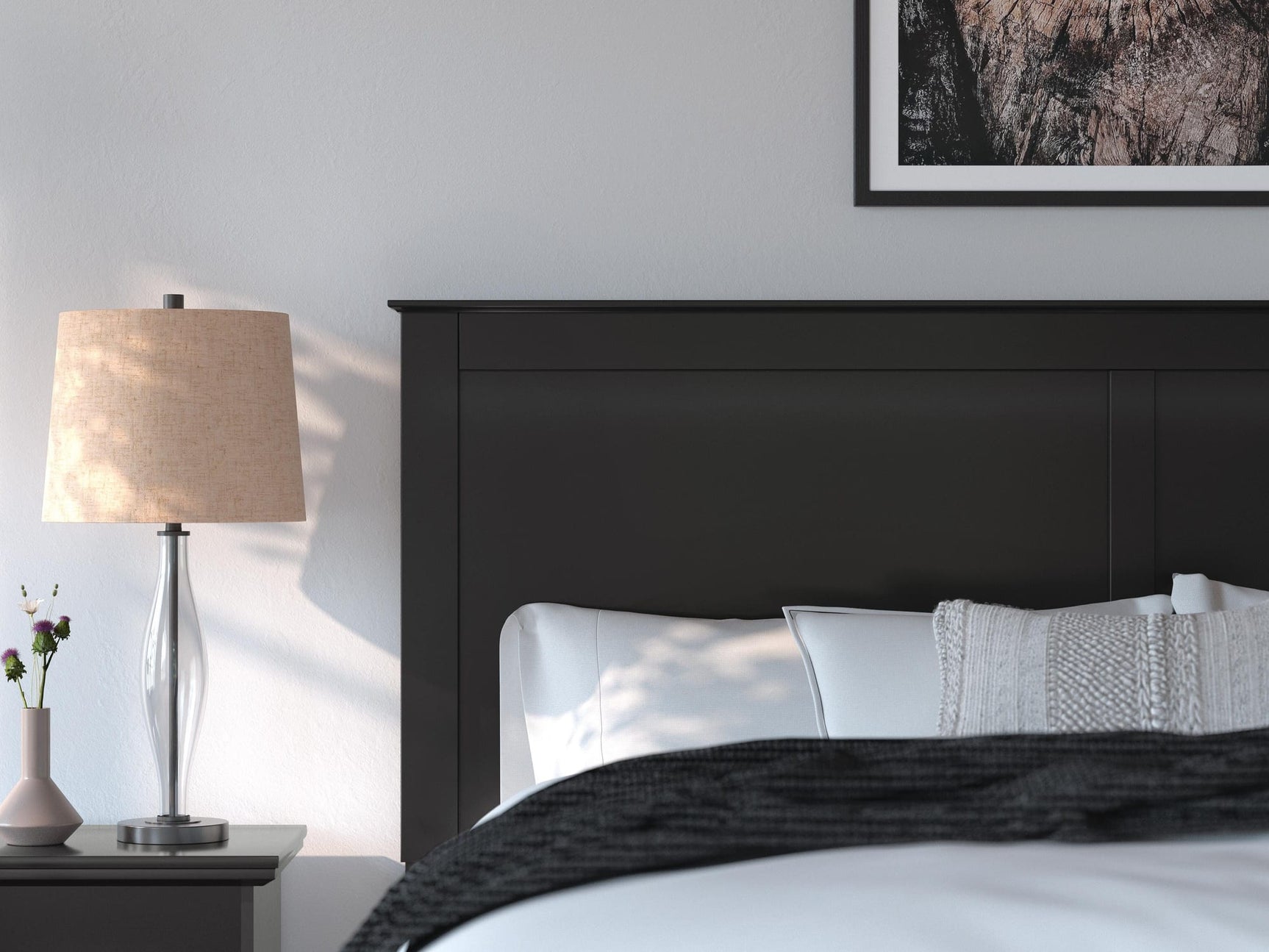 Maribel Black Panel Bedroom Set with Multiple Size and Piece Options King 5: Bed, Dresser, Mirror, Chest, NightStand from Decor Furniture