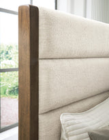 Marxmore Brown King Upholstered Storage Bed detail view
