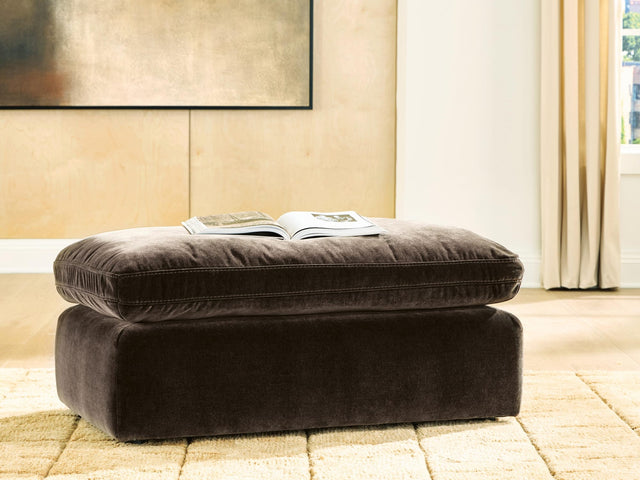 Maxton Heights Bittersweet Chenille,Velvet Ottoman from Decor Furniture