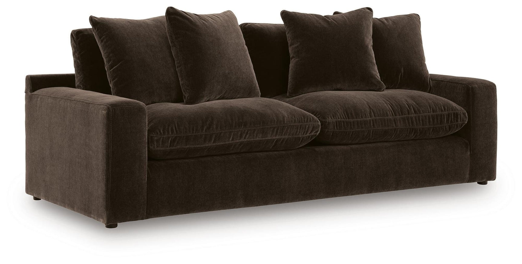 Maxton Heights Bittersweet Chenille,Velvet Sofa angled view