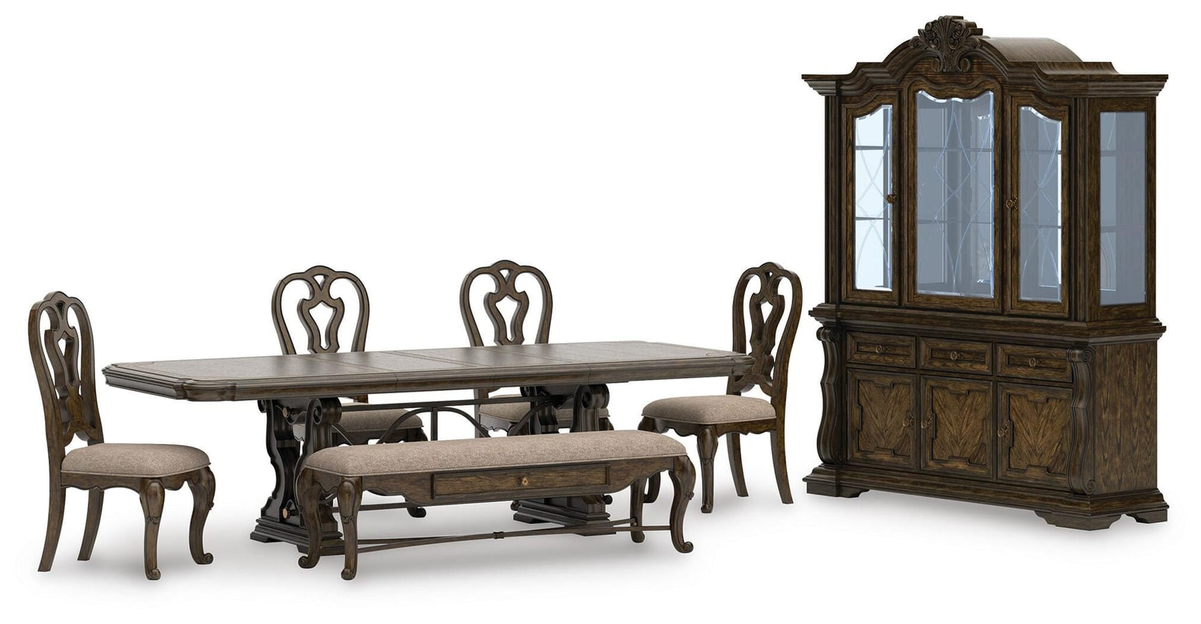 Maylee Dark Brown Dining Set view 12