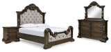 Maylee Dark Brown Upholstered Bedroom Set view 2