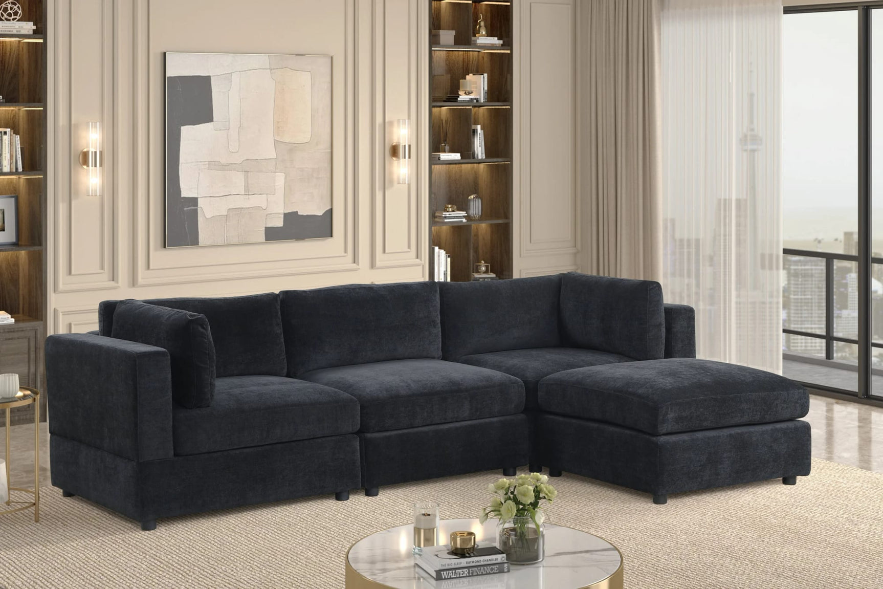 Milan Black Modular Sectional from Decor Furniture